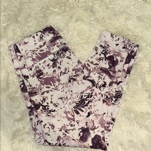 Balance Collection Purple and White Patterned Leggings